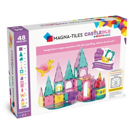 MAGNA-TILES® Castle DLX 48-Piece Magnetic Construction Set, The ORIGINAL Magnetic Building Brand