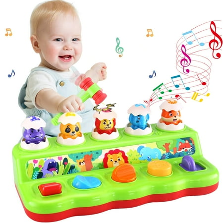 Yerloa Toys for 1 Year Old, Pop Up Animals Toy with Music & Sound, Cause and Effect Toys Early Developmental Toy for 12-18 Months Baby, Infants & Toddlers, 1 Year Old Girls & Boys