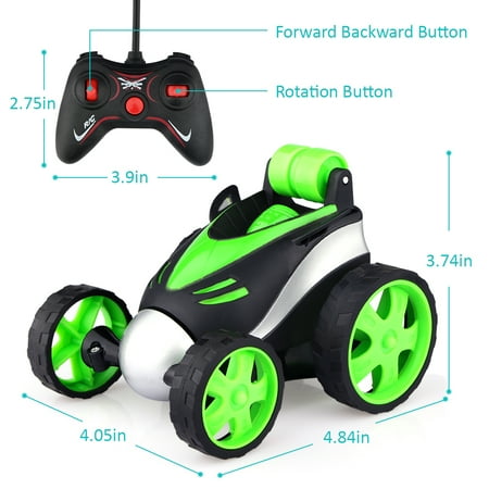 Allaugh RC Car Toy Remote Control Car - Rc Stunt Car for Boy 3-10 Years Old, 360° Flip and 90° Upright Walking Racing Car for Kids Xmas Gift, Green