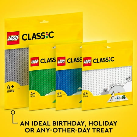 LEGO Classic Blue Baseplate Square 32x32 Stud Foundation to Build, Play, and Display Brick Creations, Great for Ocean and Water Landscapes, 11025