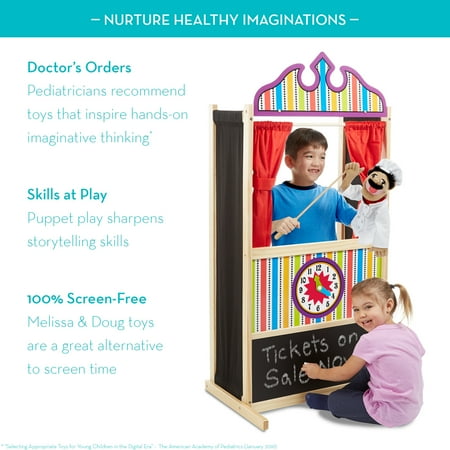 Melissa & Doug Deluxe Puppet Theater - Sturdy Wooden Construction