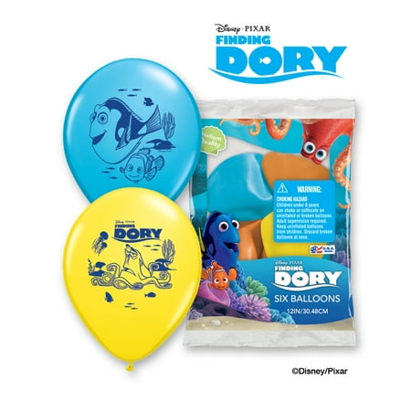 Party Supplies - Pioneer Latex Balloons 6 ct 12" Disney Pixar Finding Dory 44893