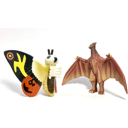 Godzilla Dinosaur Toys King of The Monsters Movable Joint Action Figures Mini Mothra Imago Shin Burning Heisei Mecha Ghidorah Kids Birthday Cake Toppers Pack, Travel Bag