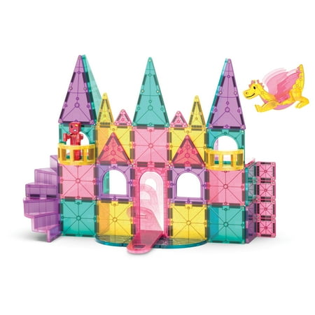 MAGNA-TILES® Castle DLX 48-Piece Magnetic Construction Set, The ORIGINAL Magnetic Building Brand