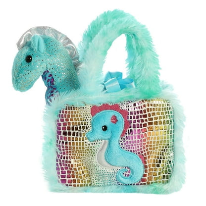 Aurora - Small Multicolor Fancy Pals - 7" Seahorse - Fashionable Stuffed Animal