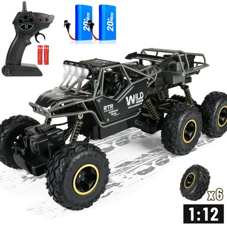 Wisairt 1:12 Large RC Cars with 6 Wheels,4WD Large Remote Control Monster Truck 2.4 GHz Alloy RC Cars for Kids Adults Aged 6 + Birthday Christmas Gifts