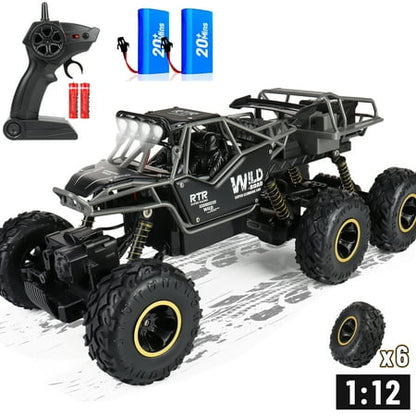 Wisairt 1:12 Large RC Cars with 6 Wheels,4WD Large Remote Control Monster Truck 2.4 GHz Alloy RC Cars for Kids Adults Aged 6 + Birthday Christmas Gifts