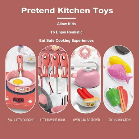 37pcs Kids Kitchen Play Set,Play Kitchen Accessories Girls Toys Ages 2 to 4 Years,Toys for Girl 3-6 Year