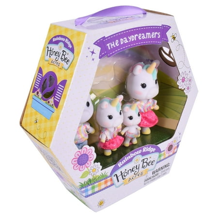 Honey Bee Acres - Rainbow Ridge Collection, The Daydreamers Unicorn Family, 4 Mini Doll Figures, Ages 3 and Up