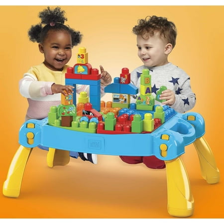 MEGA BLOKS Building Toy Blocks Discover n Build Activity Table (44 Pieces) for Toddler