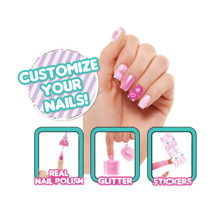 LOL Surprise OMG Sweet Nails Kitty K Café with 15 Surprises, Real Nail Polish, Press on Nails, Sticker Sheets, Glitter, 1 Fashion Doll, Kids Gift Ages 4+