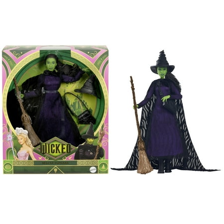 Universal Pictures’ Wicked Deluxe Elphaba Fashion Doll & Accessories with Braided Hair & Posability