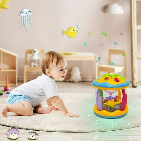 Adakot Baby Toys 6-12 Months, Ocean Projector Lights Musical Baby Toys for 12-24 Months Crawling Learning Infant Toys for 1 2 3 Year Old Toddlers Boys Girls Gifts