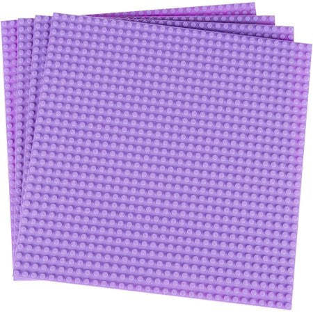 Strictly Briks Classic Baseplates 10" x 10" Brik Tower 100% Compatible with All Major Brands | Building Bricks for Towers and More | 4 Lavender Stackable Baseplates & 30 Stackers