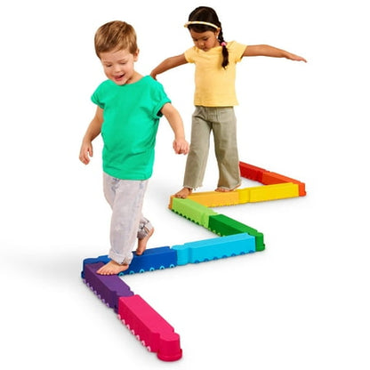 Battat Rainbow Ridge Balance Beams Active Playset with 10 Plastic Pcs, Toddler and Preschool Toys