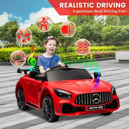 Seizeen 12V Kids Ride On Cars Battery Powered, Benz-GTR Ride on Toy w/ Remote Control, 3 Speeds, Music Player, Ride On Cars for Kids As Best Gift for Girls Boys, Red