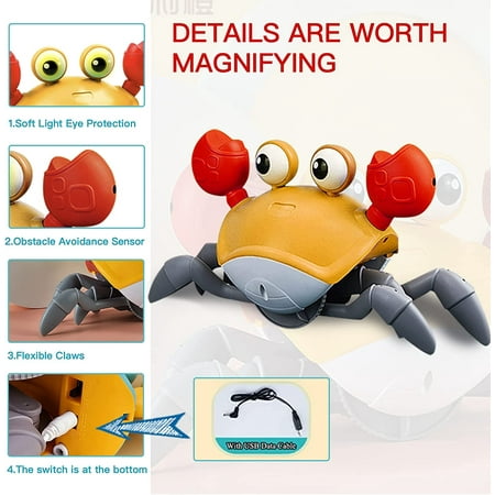 Zendure Crawling Crab Baby Toy Infant Tummy time Toys 3 4 5 6 Babies boy Girl Sensory Toys 3-6 6-12 Learning to Crawl 9-12 12-18 Walking Toddler Gifts