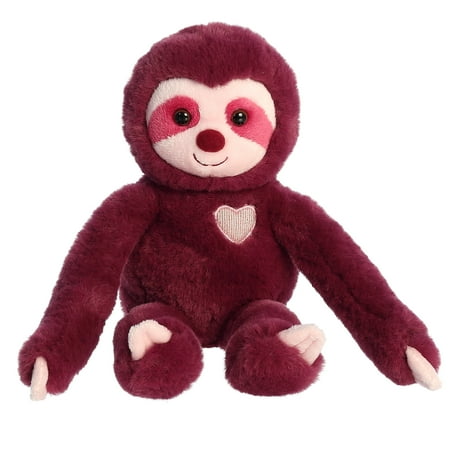 Aurora - Medium Amethyst Valentine - 12" Sweety Sloth - Heartwarming Stuffed Animal