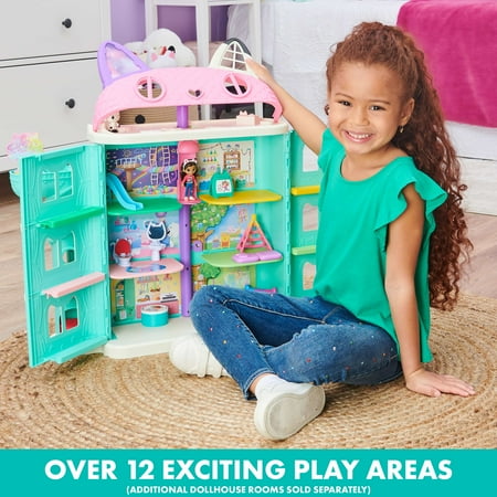 Gabby's Dollhouse, Purrfect Dollhouse 2-Foot Tall Playset with Sounds, 15 Pieces