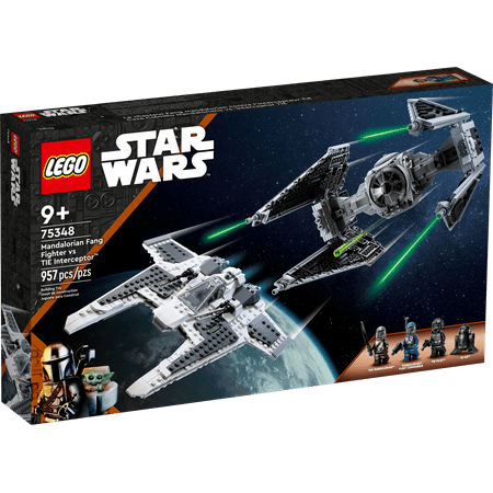 LEGO Star Wars Mandalorian Fang Fighter vs. TIE Interceptor 75348 Building Toy Set, Perfect Star Wars Gift for Fans Aged 9 and Up; with 3 LEGO Characters Including The Mandalorian