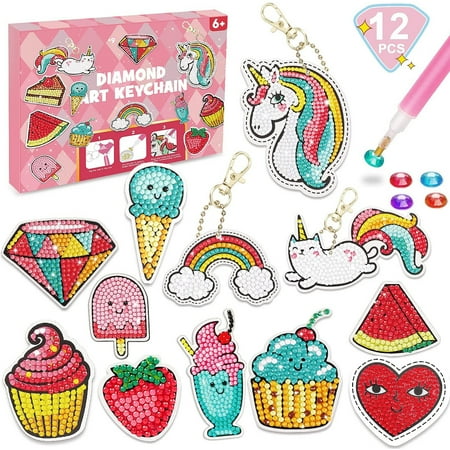 Arts and Crafts for Kids, Diamond DIY Painting Stickers, Make Your Own Keychains Craft Kits for Girls, Toys for Girls Ages 5 6 7 8 9 10 11 12 Years Old