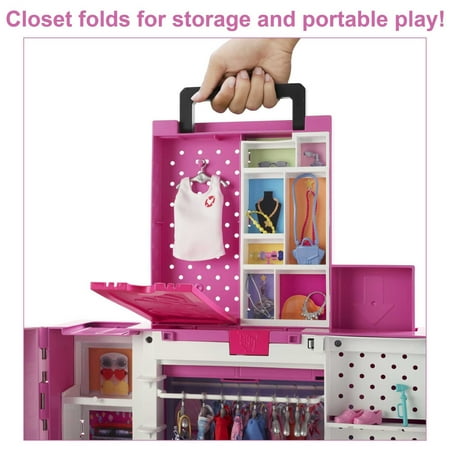 Barbie Dream Closet Playset with 35+ Clothes and Accessories, Mirror and Laundry Chute