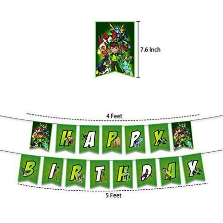 Ben 10 party supplies birthday ? ben 10 birthday party supplies Set includes happy birthday banner? ben 10 cake toppers?birthday balloons for kids birthday decorations