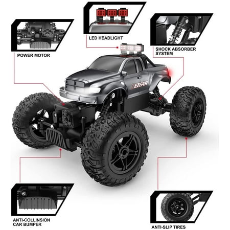 YCFUN 1:14 Remote Control Cars RC Monster Truck, off-Road Rock ABS Crawler for Adults Boys Toys Age 5-7 8-12