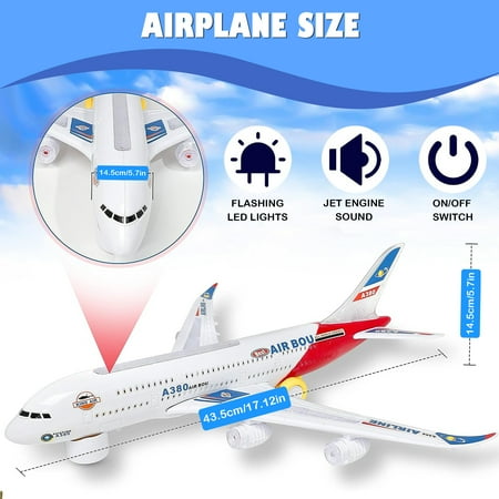 UUGEE Airplane Toys for Toddlers Boys Girls, Bump and Go Action, Kids Toy plane with Flashing Lights & Music for 3-12 Years