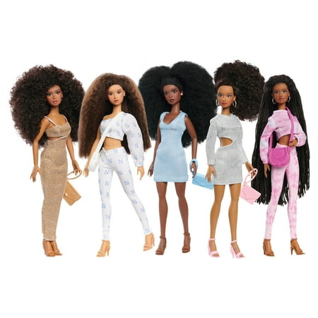 Naturalistas 11-inch Liya Fashion Doll and Accessories with 4C Textured Hair and Deep Brown Skin Tone