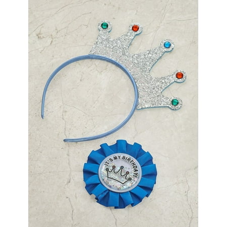 Wonder Nation It's-My-Birthday Crown Headband and Pin Set, 2 Pieces