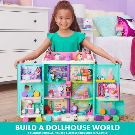 Gabby's Dollhouse, Purrfect Dollhouse 2-Foot Tall Playset with Sounds, 15 Pieces