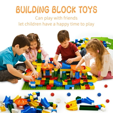 176Pcs Big Blocks for Kids 3-10 Years, Marble Run Toy Set Compatible with Duplo, Building Bricks for Boys and Girls