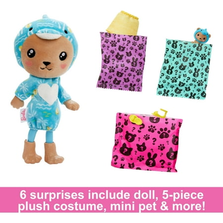 Barbie Cutie Reveal Costume-Themed Series Chelsea Small Doll & Accessories, Teddy Bear as Dolphin