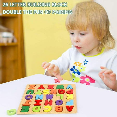 EUWBSSR EUWBSSR Baby Toddler Jigsaw Puzzle Alphabet Letters Number Wooden Learning Preschool Toys Kids Gifts