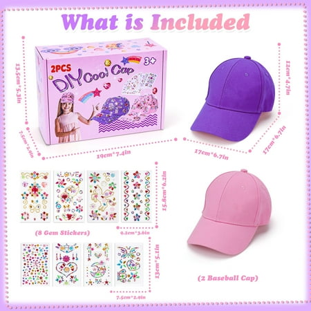 5 6 7 8 Year Old Girls Gifts: Craft Kits for Kids Girls Toys Age 6-7-8-9-10 Birthday Presents Arts and Crafts Toys for Kids Age 5-8 Baseball Cap Gifts for 4-12 Year Old Girl Kid Gem Stickers