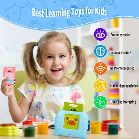 Wintekd Talking Flash Cards Learning Toys for 2 3 4 5 6 Years Old Boys Girls - Educational Toddlers Toys Reading Machine with 224 Words, Preschool Montessori Toys and Birthday Gift for Kids Ages 2-7