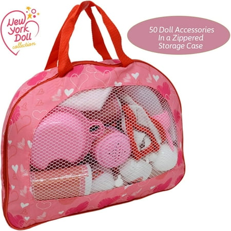 The New York Doll Collection Baby Feeding & Caring Doll Accessories, 50 Pieces