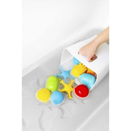 Ubbi Baby Bath Toy Gift Set, Includes Toy Drying Bin & 12 Bath Toys, Dishwasher Safe, Baby Essential Gift, Bath Time Essentials