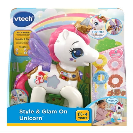 VTech Style & Glam On Unicorn™ Electronic Learning Systems with Accessories Included, Baby and Toddler Toys