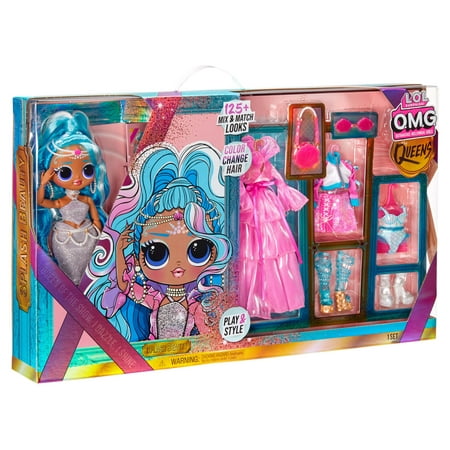 LOL Surprise OMG Queens Splash Beauty fashion doll with 125+ Mix and Match Fashion Looks Including Outfits and Accessories for Fashion Toy Girls Ages 3 and up, 10-inch doll