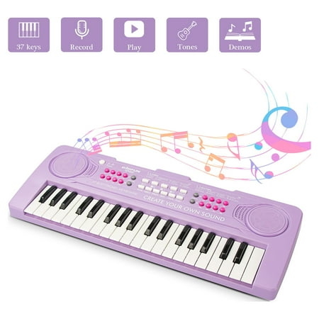 AIMEDYOU Kids Keyboard Piano, Electronic Digital Piano with Double Built-in Speaker, Microphone, Music Keyboard Early Learning Educational Toy Birthday Xmas Day Gifts for Kids (Purple)