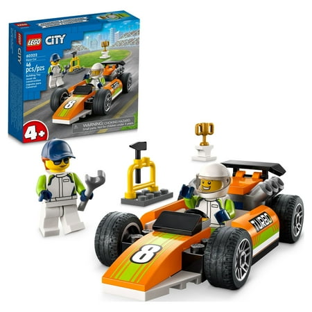 LEGO City Great Vehicles Race Car 60322 F1 Style Race Car Toy for Preschool Kids Aged 4 plus Years Old, with Mechanic and Racing Driver Minifigures