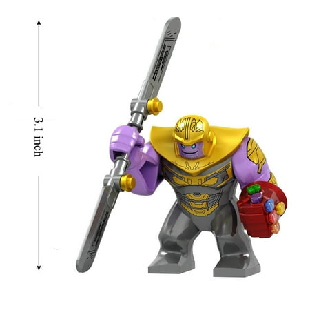 38 Pcs Super Action Figures Building Blocks Toys Set, Collectible 1.77-4.3 Inchs The Hulk Thanos Iron Man , Minifigures Building Kits Awesome Gift for Kids Fans of Building Toys