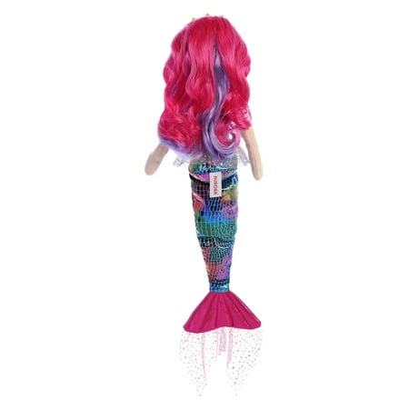 Aurora - Large Pink Sea Sparkles - 18" Rainbow Fuchsia - Enchanting Stuffed Doll