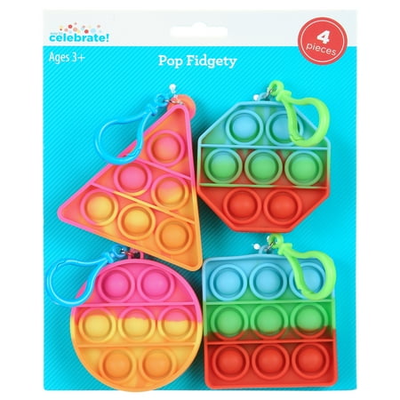 Way To Celebrate Pop Fidgety Rainbow Color - 4 Pieces/Pack