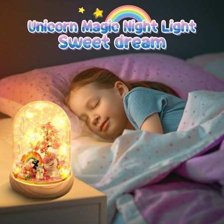 Unicorn Gifts for Girls Age 3-9, Craft Kits for Kids Girls Ages 6-8, Unicorn Toys for 3 4 5 6 7 8 Years Old Girls, Kids Night Light, Gifts for 6-12 Year Old Girls