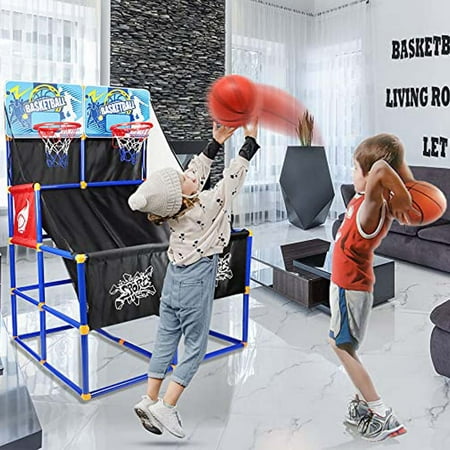 Basketball Goal for Kids, Outdoor Indoor Basketball Hoop Arcade Game with 6 Balls with Pump, Basketball Shooting System for Toddlers and Children, Sports Toys for 3-6 Year Old Boys Girls Gifts, W17910