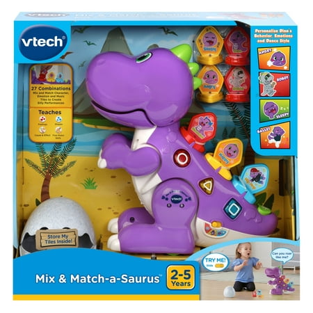 VTech Mix and Match-a-Saurus, Dinosaur Learning Toy for Kids, Purple