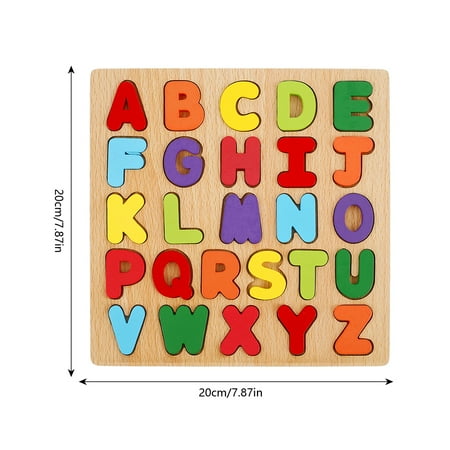 Willstar Wooden Alphabet Number Puzzle,ABC and 123 Letters Sorting Board Blocks Montessori Matching Game Jigsaw Educational Early Learning Toy Gift for Preschool Year Old Kids